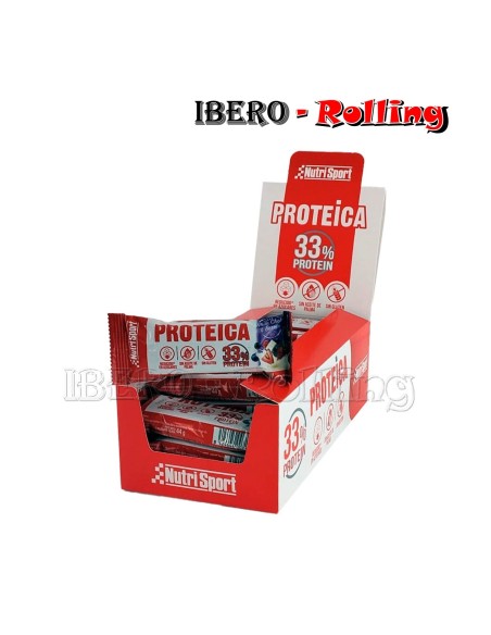 Barrita de proteinas Nutrisport Sabor a Doble Chocolate 44 Gr. caja