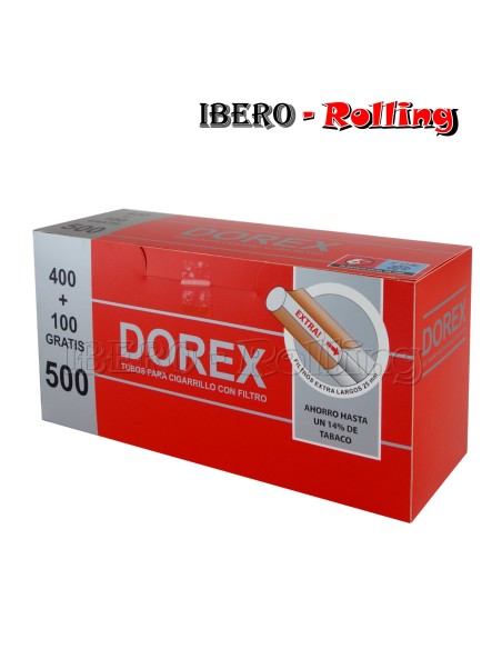 TUBOS DOREX ROJO LARGO 500 - CAJON 20 UNI