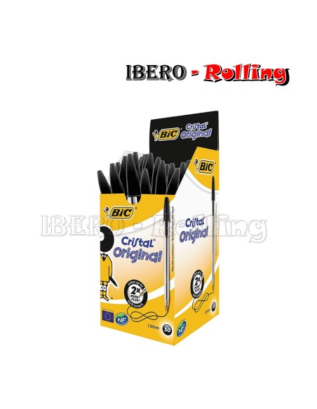 BOLIGRAFO BIC-CRISTAL DE COLOR NEGRO 50 UNIDADES