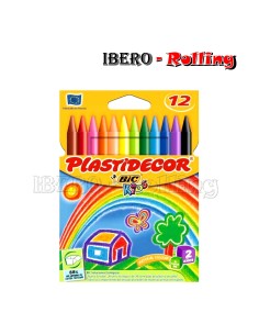 PINTURAS CERAS-BIC PLASTIDECOR 12 UNIDADES