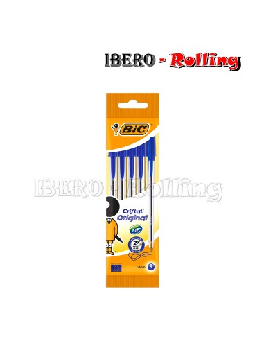 BOLIGRAFO BIC-CRISTAL DE COLOR AZUL 5 UNIDADES