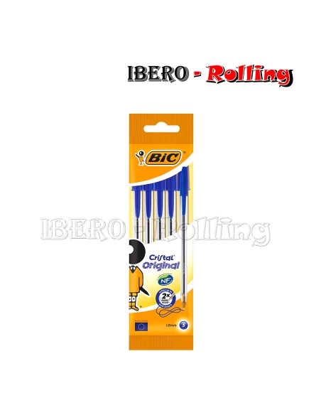BOLIGRAFO BIC-CRISTAL DE COLOR AZUL 5 UNIDADES