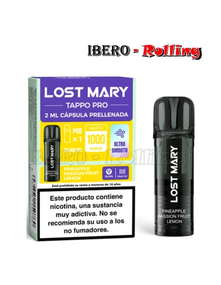 CÁPSULA LOST MARY PIÑA-LIMÓN-MARACUYÁ 20MG-CAJA 10UNI