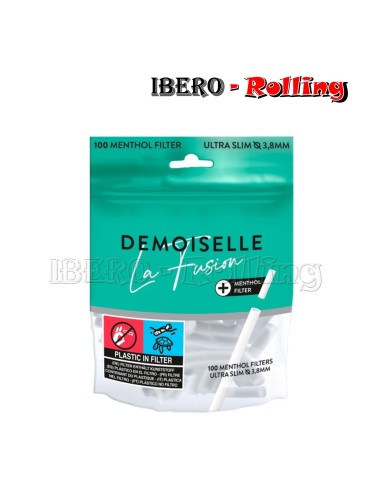 FILTROS DEMOISELLE MENTOL 3,8MM 100 - CAJA 10 UNI