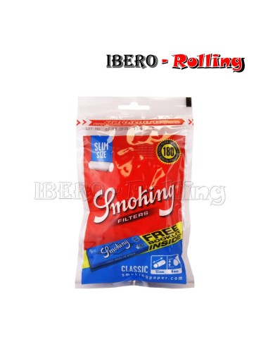 FILTROS SMOKING 6MM 180 + PAPEL AZUL - CAJA 30 UNI