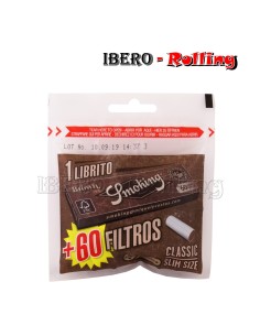 FILTROS SMOKING 6MM 60 + PAPEL MARRÓN - CAJA 40 UNI