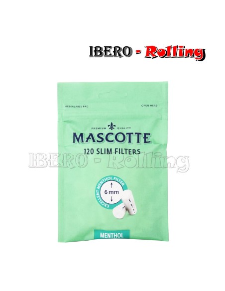 FILTROS MASCOTTE MENTOL 6MM 120 FILTROS - CAJA 10 UNI