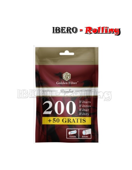 FILTROS GOLDEN FILTER 8MM BOLSA 250 - CAJA 18 UNI