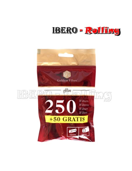 FILTROS GOLDEN FILTER 6MM BOLSA 300 - CAJA 15 UNI