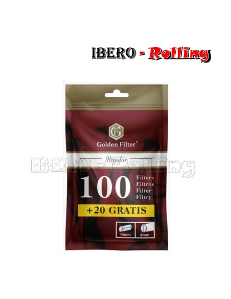 FILTROS GOLDEN FILTER 6MM BOLSA 120 - CAJA 20 UNI