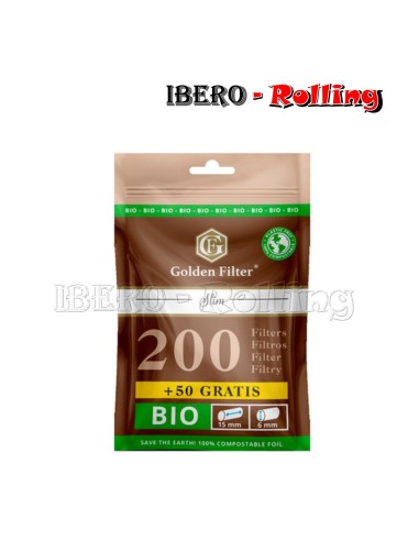 FILTROS GOLDEN FILTER BIO 6MM BOLSA 250 - CAJA 18 UNI
