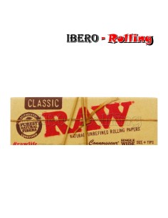 PAPEL RAW CONNOISSEUR 32 110MM + TIPS - CAJA 24 UNI