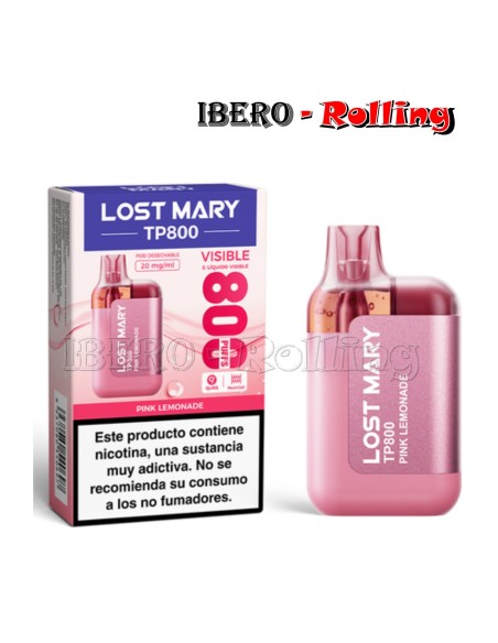 C.DESECHABLE LOST MARY 800 PINK LIMONADE 20MG - CAJA 10 UNI
