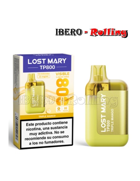 C.DESECHABLE LOST MARY 800 TRIPLE MANGO 20MG- CAJA 10 UNI