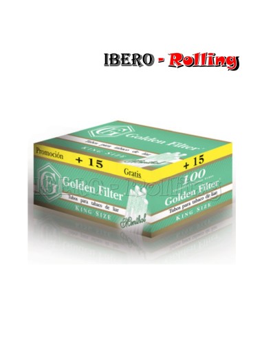 TUBOS GOLDEN FILTER MENTOL 115 - CAJON 100 UNI