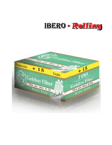 TUBOS GOLDEN FILTER MENTOL 115 - CAJON 100 UNI