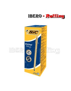 BOLIGRAFO BIC-CRISTAL DORADO DE COLOR AZUL 50 UNIDADES