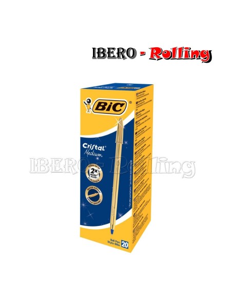 BOLIGRAFO BIC-CRISTAL DORADO DE COLOR AZUL 50 UNIDADES