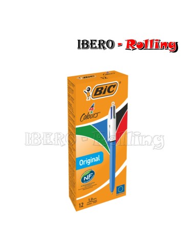 BOLIGRAFO BIC CON 4 COLORES CAJA DE 12 UNIDADES