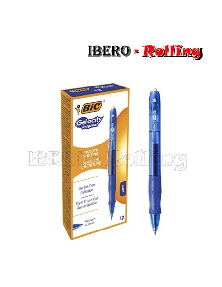 BOLIGRAFO BIC-GEL DE COLOR AZUL 12 UNIDADES
