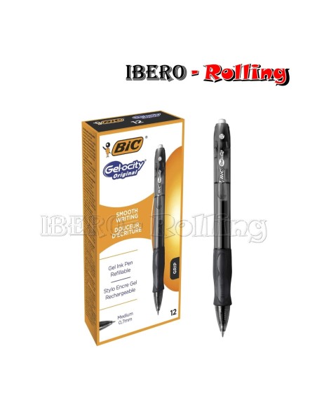 BOLIGRAFO BIC-GEL DE COLOR NEGRO 12 UNIDADES