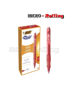 BOLIGRAFO BIC-GEL DE COLOR ROJO 12 UNIDADES
