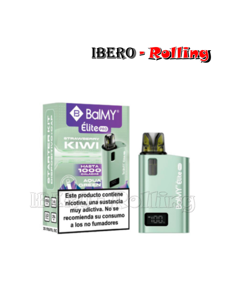 C.RECARGABLE BALMY ÉLITE FRESA KIWI 20MG - CAJA 10UNI