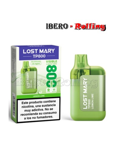C.DESECHABLE LOST MARY 800 LIMA Y LIMÓN 20MG - CAJA 10 UNI