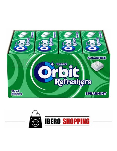 Comprar online CHICLES ORBIT REFRESHERS HIERBABUENA - CAJA 16 UNI