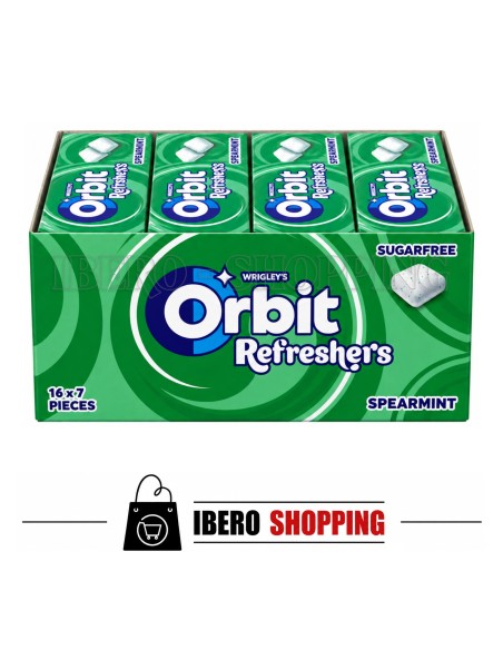 Comprar online CHICLES ORBIT REFRESHERS HIERBABUENA - CAJA 16 UNI