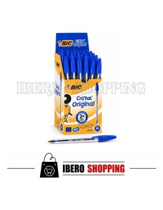 BOLIGRAFO BIC CRISTAL DE COLOR AZUL CAJA - 50 UNIDADES