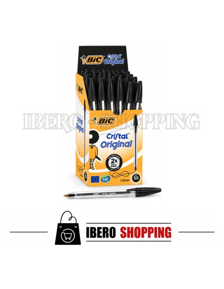 BOLIGRAFO BIC-CRISTAL DE COLOR NEGRO 50 UNIDADES