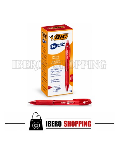 BOLIGRAFO BIC-GEL DE COLOR ROJO 12 UNIDADES