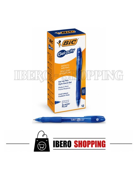 BOLIGRAFO BIC-GEL DE COLOR AZUL 12 UNIDADES