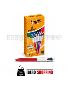BOLIGRAFO BIC CON 4 COLORES CAJA DE 12 UNIDADES