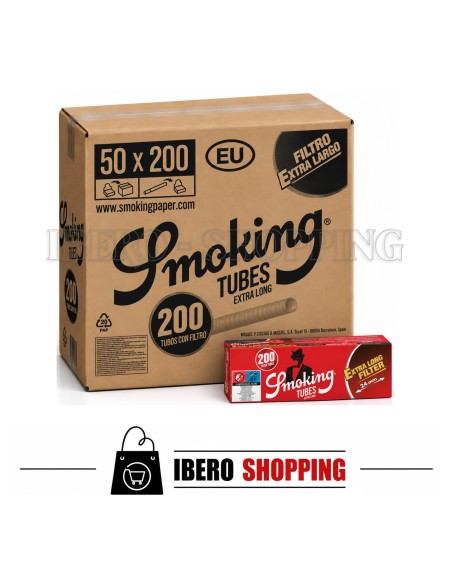 Comprar online tubos smoking rojo largo 200 tubos al mejor precio.