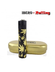 clipper metalico leaves gold negro