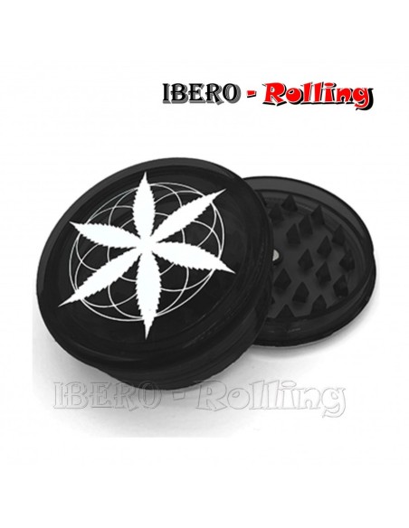 grinder plant of life hoja blanca negro 60mm 3 partes
