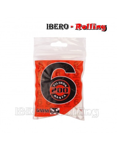 filtros rasta 6mm bolsa 200