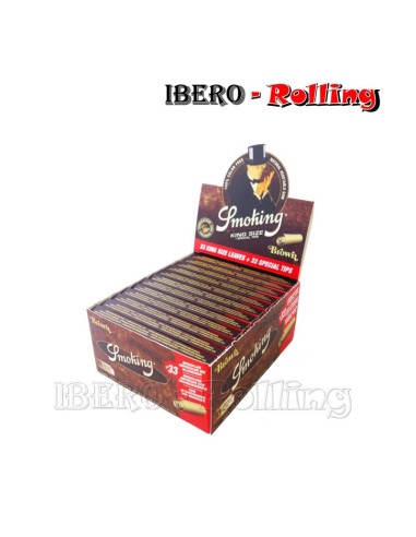 papel smoking marrón largo 32 con tips caja